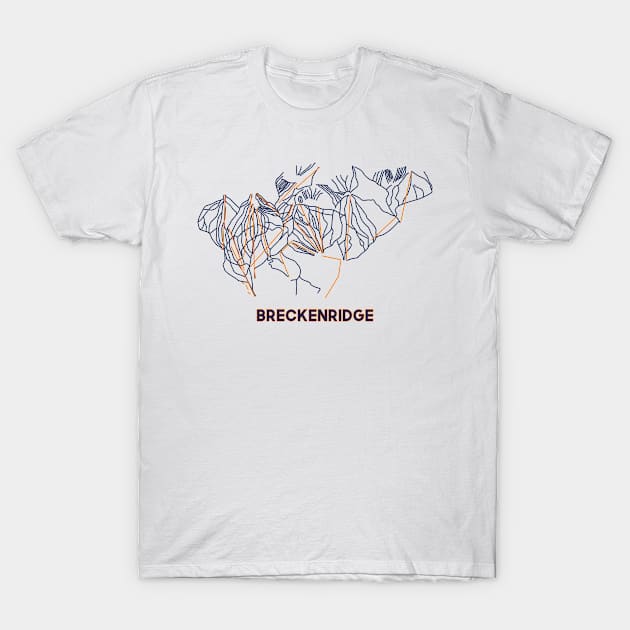 Breckenridge Trail Map T-Shirt by ChasingGnarnia